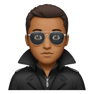 black man in black trenchcoat and sunglasses sticker