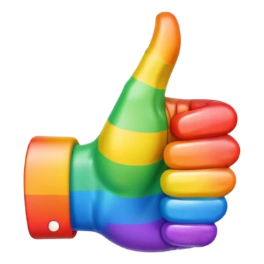rainbow colored thumbs up sticker