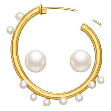 Gold hoop earrings with pearls sticker