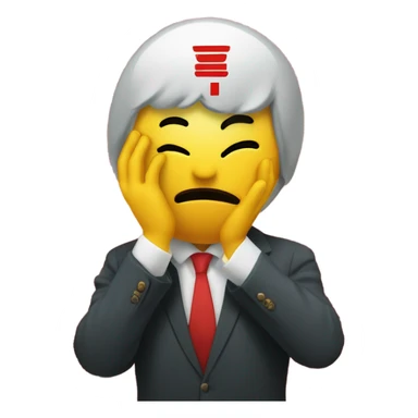  “Facepalm (China)”: A smiley doing a facepalm with Chinese characters in the background, symbolizing business process incomprehension sticker