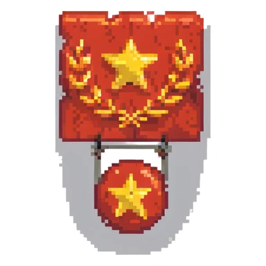 Soviet Union flag with a symbol sticker