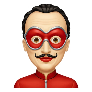 Emoji de la película La casa de papel máscara y la ropa rojo y la máscara color crema  realista  sticker