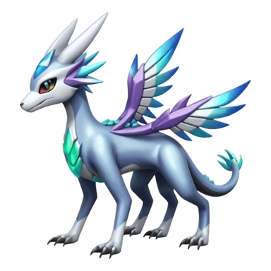 Meloetta-Sergal-Palkia-Dialga-hybrid-fusion-Fakémon-creature, full body sticker