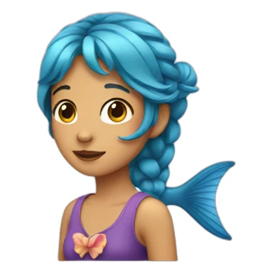 a girl with a fish tail sticker