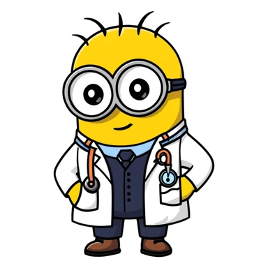 minion character in doctor outfit sticker