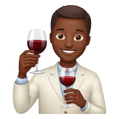 smiling African American man with wine glass sticker