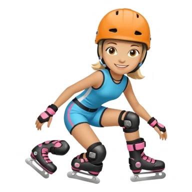 Roller blader girl sticker