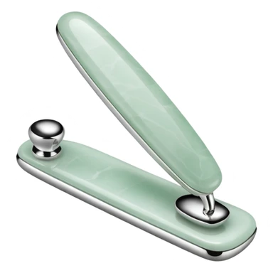 one silver gua sha and one silver jade roller used for beauty sticker