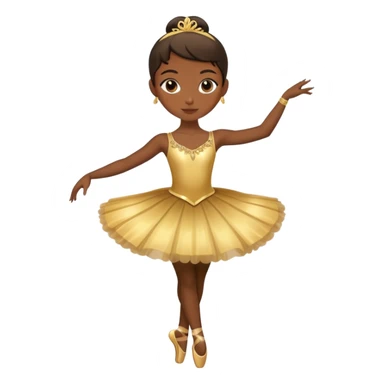 dark-skinned ballerina wearing golden outfit sticker