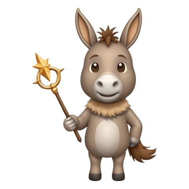 Donkey holding a magic wand sticker