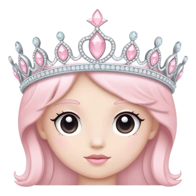 pale pink tiara sparkly silver with pastel pink iphone   sticker