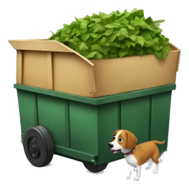 Dumpster being driven by a dog sticker