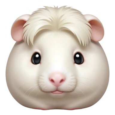 Cinematic Noble White Guinea Pig Portrait Emoji, Poised and regal, with a compact, chubby build and a pristine, well-groomed pure white coat, deep-set soulful dark eyes, Simplified yet sharp and sophisticated features, highly detailed, glowing with a soft, dignified glow, high shine, intelligent and sweet, stylized with an air of gentle purity, focused and attentive, soft glowing outline, capturing the essence of a watchful and confident little companion, so majestic it feels as though it could scurry out of the screen with effortless authority! sticker