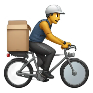 food delivery guy on a bicycle sticker