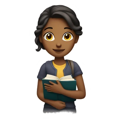 a girl with a book in her hands sticker