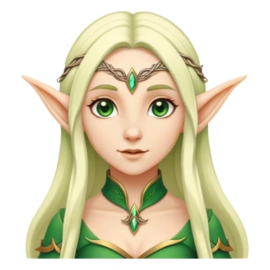 female elf with pointed ears and long hair sticker