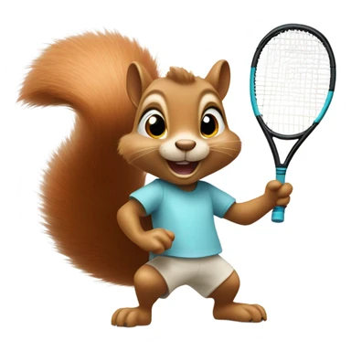 squirrel playing tennis sticker