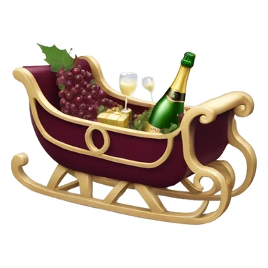 mulberry sleigh with champagne inside sticker