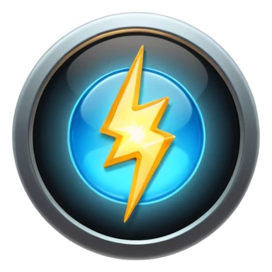 A small glowing spark inside a play button sticker