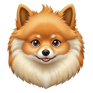 fluffy Pomeranian dog with pointy ears, fox-like face, and plumed tail sticker