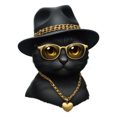 black cat looking gangster sticker