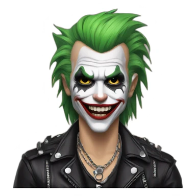 cute punk rocker Joker style sticker