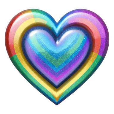 Black holographic glitter heart  sticker
