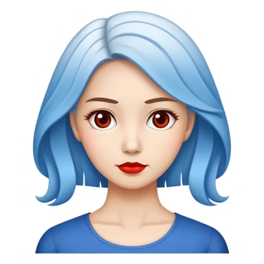 buat wanita berambut panjang pirang, warna mata biru, dan mengenakan baju merah muda terang dengan pita di kepalanya  sticker