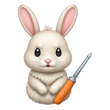 Crea un emoji de un conejo enojado con una arma sticker