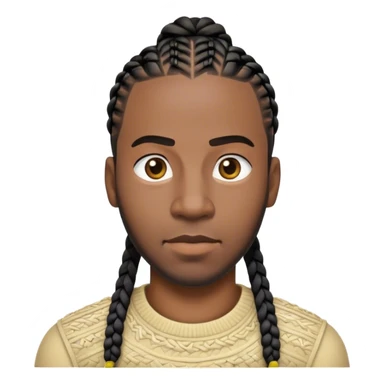 formal portrait of a man with cornrows  sticker