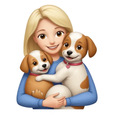 Woman hugging dog sticker