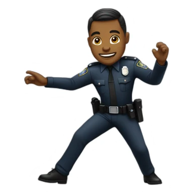 black police officer with tied hair dancing sticker