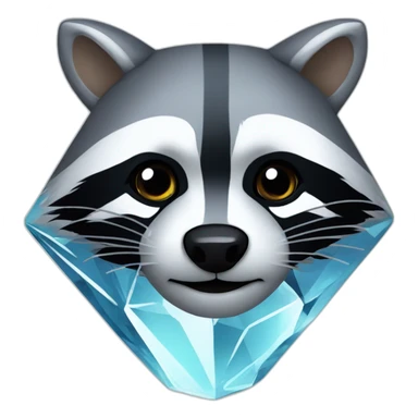 raccoon head in a crystal sticker