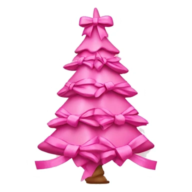 pink christmas tree with bows sticker