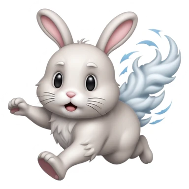 Bunny running from tornado sticker