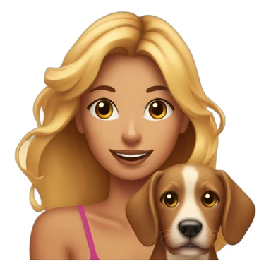 femme entrain de bronzer a la plage avec un chien sticker