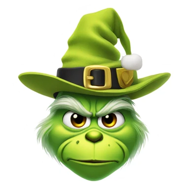 Grinch wearing a pilgrim hat with a gold buckle  sticker