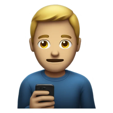 man on his phone in the dark with the screen glowing on his face sticker