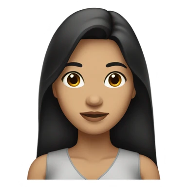 Mexican woman with soft brown eyes and black hair sticker