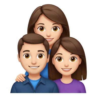  Couple with girlfriend brunettes sticker