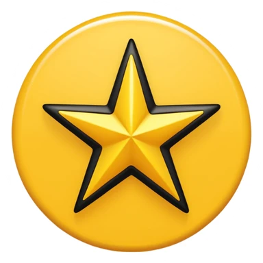 Full Black star in yellow circle ( snap star) sticker