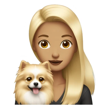 Blonde girl with a pomeranian sticker