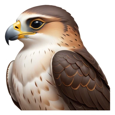 Meme-Worthy Cute Sleeping Falcon Portrait Emoji, Head resting peacefully with a contented smile, showcasing a streamlined, powerful form with eyes gently closed in serene slumber and a subtly curved beak, Simplified yet adorably endearing features, highly detailed, glowing with a soft, drowsy light, high shine, relaxed and utterly lovable, stylized with an air of playful laziness, soft glowing outline, capturing the essence of a sleeping falcon that feels destined to become the next viral icon of adorable rest! sticker