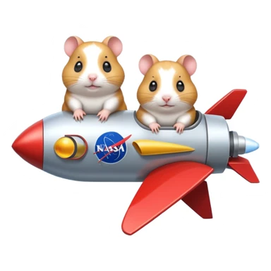 2 hamsters in a rocket nassa sticker