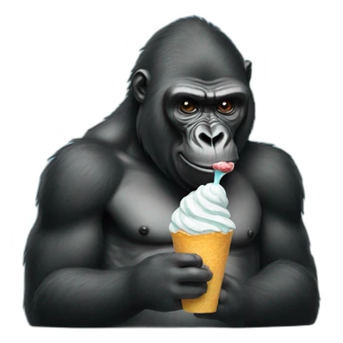 Koko gorilla eating icecrea sticker