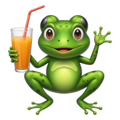 лягушка с соком, наблюдающая хаос sticker