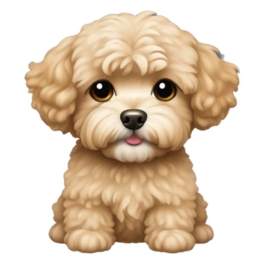 A small, cute, light brown Maltipoo sticker