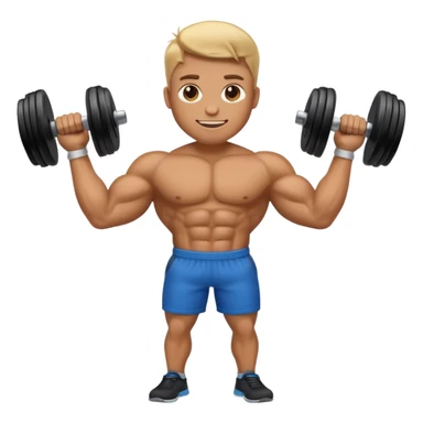 Gym emoji holding  dumbbell  sticker