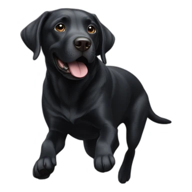 a flying black labrador like superman sticker