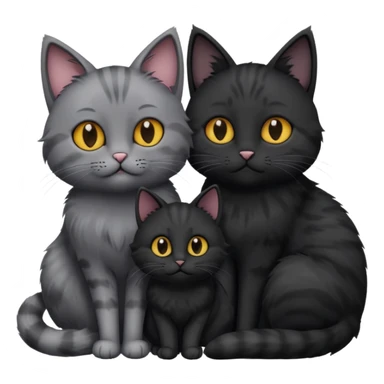 1 grey cat and 1 black cat cuddling sticker